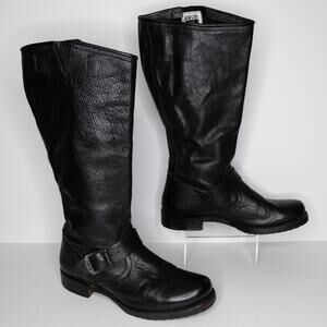 Frye Boots Veronica Leather Slouch Equestrian Riding Moto Minimalist Black 8.5